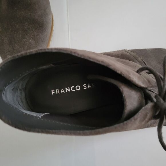 Franco Sarto suede lace up booties size 7.5 M leather upper lace up. - Picture 2 of 4